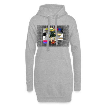 Poster Piglotzio2 - Sweat-shirt à capuche long Femme - gris chiné - Devant