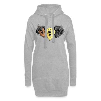 Hovawart Chiens - Sweat-shirt à capuche long Femme - gris chiné - Devant