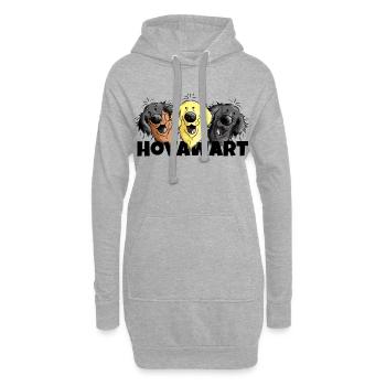 Hovawart Team - Sweat-shirt à capuche long Femme - gris chiné - Devant