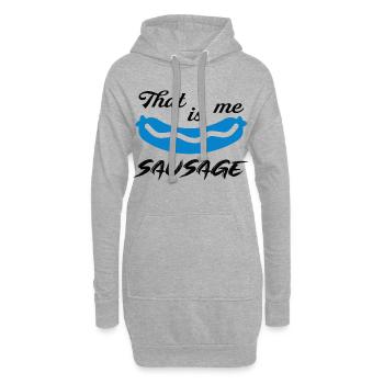 C'est moi la saucisse - Sweat-shirt à capuche long Femme - gris chiné - Devant
