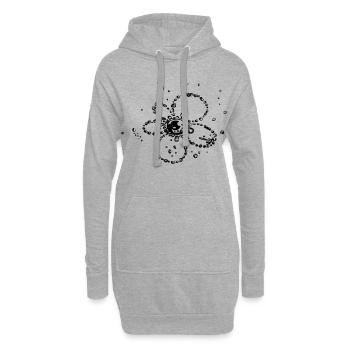 Fleur de gouttes d'eau - Sweat-shirt à capuche long Femme - gris chiné - Devant