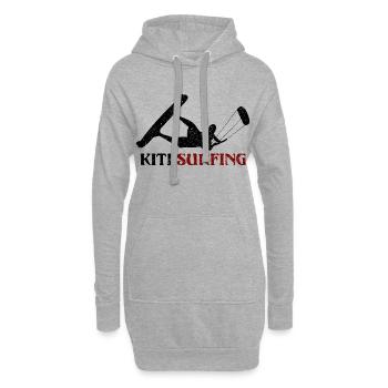 Kitesurfing - Hoodie-Kleid - Grau meliert - Vorne