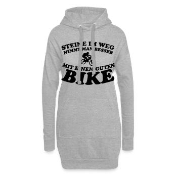 Pierre moto T-Shirts - Sweat-shirt à capuche long Femme - gris chiné - Devant