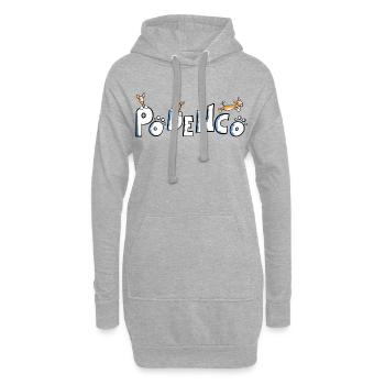 Cute Podenco Font - Sweat-shirt à capuche long Femme - gris chiné - Devant