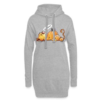 Ronflement chat et souris - Cadeau - Sweat-shirt à capuche long Femme - gris chiné - Devant