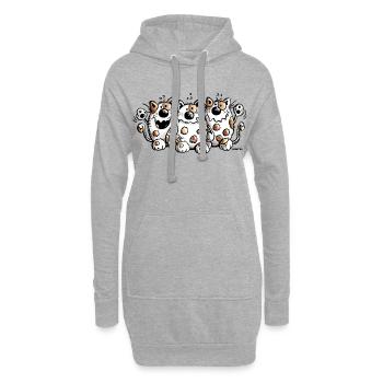 Trois meilleurs amis - Chat - Chats - Cadeau - Sweat-shirt à capuche long Femme - gris chiné - Devant