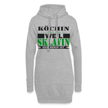 Köchin Sklavin - Hoodie-Kleid - Grau meliert - Vorne