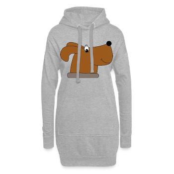 Hund - Hoodie-Kleid - Grau meliert - Vorne