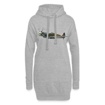 spitfire6 - Sweat-shirt à capuche long Femme - gris chiné - Devant