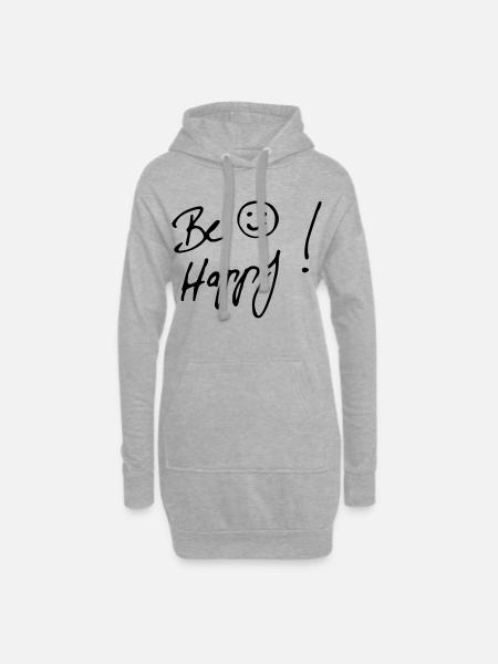 be happy - Hoodie-Kleid - Grau meliert