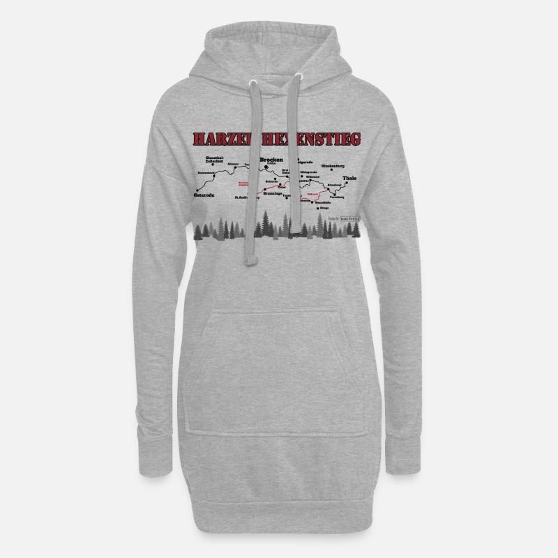 Harzer Hexenstieg - Hoodie-Kleid - Grau meliert