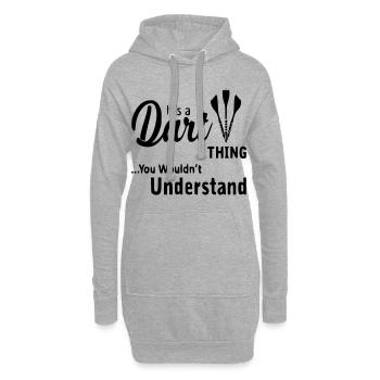 Lustiger Dart Spruch Dartscheibe Darten Geschenk - Hoodie-Kleid - Grau meliert - Vorne