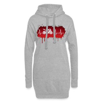 Impulsion de pilote de course de moto - Sweat-shirt à capuche long Femme - gris chiné - Devant