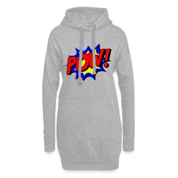 POW personnage de dessin animé parole image de bulle # - Sweat-shirt à capuche long Femme - gris chiné - Devant