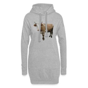 Kuh - Hoodie-Kleid - Grau meliert - Vorne