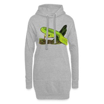 Serpent vert brillant dans la jungle - Sweat-shirt à capuche long Femme - gris chiné - Devant
