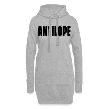 Antilope. Humour en fauteuil roulant # - Sweat-shirt à capuche long Femme - gris chiné - Devant