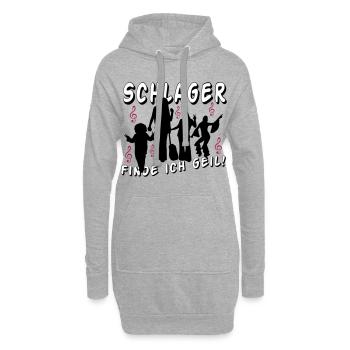 Schlager Liebe Shirt: Finde Ich Geil - Hoodie-Kleid - Grau meliert - Vorne