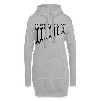 Clés, mécanicien, petits boulots, bricoleur * - Sweat-shirt à capuche long Femme - gris chiné - Devant