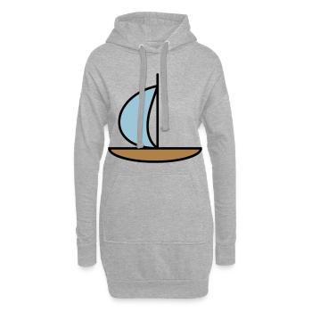 Voilier - Sweat-shirt à capuche long Femme - gris chiné - Devant