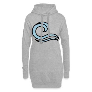 Wellen - Hoodie-Kleid - Grau meliert - Vorne