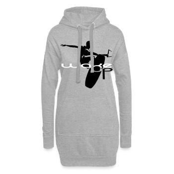 Wakeboard wake up wakeboard - Sweat-shirt à capuche long Femme - gris chiné - Devant