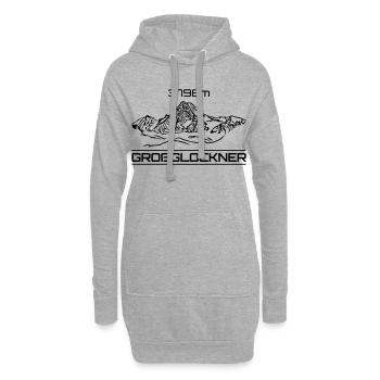 Großglockner, Hohe Tauern, Glockner, Alpen, Berg - Hoodie-Kleid - Grau meliert - Vorne
