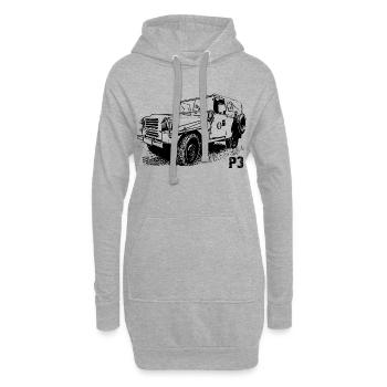 P3 Camion DDR NVA Kübelwagen - Sweat-shirt à capuche long Femme - gris chiné - Devant