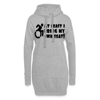 Au moins, j’apporte mon propre fauteuil roulant # - Sweat-shirt à capuche long Femme - gris chiné - Devant