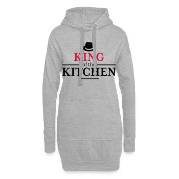 Roi de la cuisine - Sweat-shirt à capuche long Femme - gris chiné - Devant