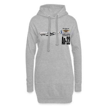 An-22 - Sweat-shirt à capuche long Femme - gris chiné - Devant