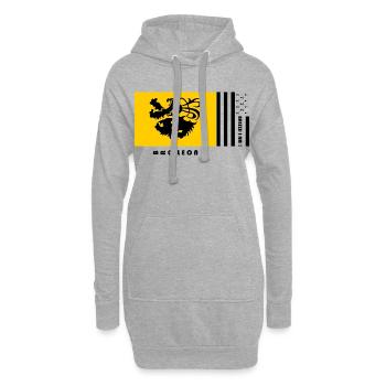 Bretagne - Blason Pays de Léon - Sweat-shirt à capuche long Femme - gris chiné - Devant