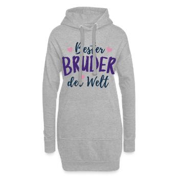 Bester Bruder der Welt - Bruder des Jahres - Hoodie-Kleid - Grau meliert - Vorne