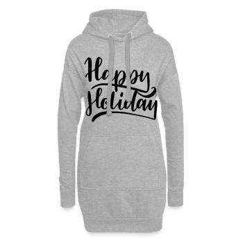 Happy Holiday - Sweat-shirt à capuche long Femme - gris chiné - Devant