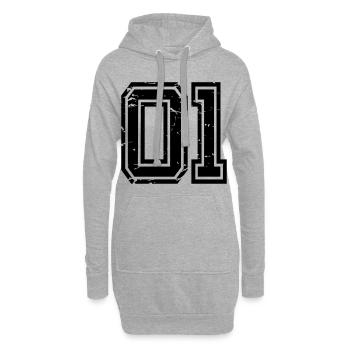 Adana 01 look usé - Sweat-shirt à capuche long Femme - gris chiné - Devant