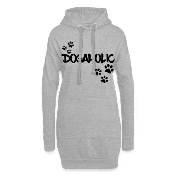 Accro aux chiens. Amoureux des chiens, animal * - Sweat-shirt à capuche long Femme - gris chiné - Devant