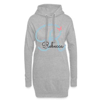 Rebecca nom de famille - Sweat-shirt à capuche long Femme - gris chiné - Devant