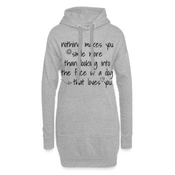 Coole T-Shirts für Frauen und Männer mit Hund - Hoodie-Kleid - Grau meliert - Vorne