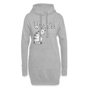 Motif de chat I chat ennuyé avec dire je - Sweat-shirt à capuche long Femme - gris chiné - Devant
