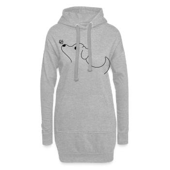Hund - Hoodie-Kleid - Grau meliert - Vorne