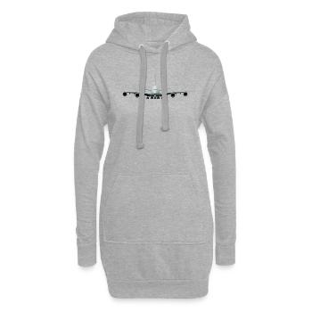 A-380 - Sweat-shirt à capuche long Femme - gris chiné - Devant