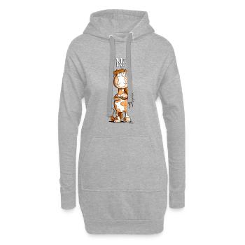 Nö Pferd I Einfach Nö Tiermotiv - Hoodie-Kleid - Grau meliert - Vorne
