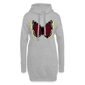 Papillon - manteau de deuil - Sweat-shirt à capuche long Femme - gris chiné - Devant