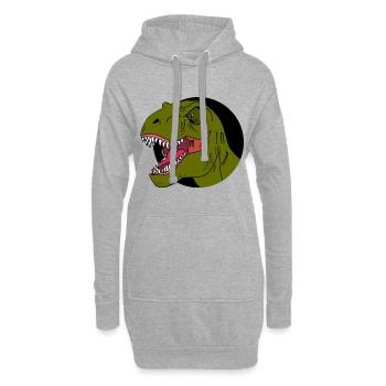 Tyrannosaurus Rex Dinosaurier - Hoodie-Kleid - Grau meliert - Vorne
