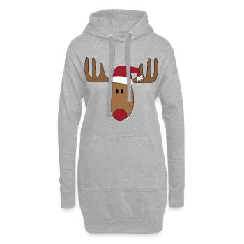 Lustige Weihnachten für Kinder als Geschenk - Hoodie-Kleid - Grau meliert - Vorne