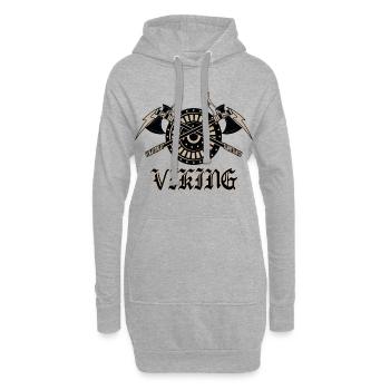 Wikinger - Hoodie-Kleid - Grau meliert - Vorne