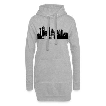Stadt Münster Skyline - Hoodie-Kleid - Grau meliert - Vorne