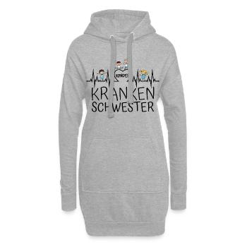 Kinderkrankenschwester Kinder Krankenschwester - Hoodie-Kleid - Grau meliert - Vorne