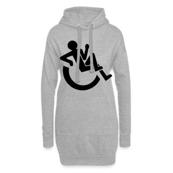 Entspannter Rollstuhlfahrer, Roller, Behinderter # - Hoodie-Kleid - Grau meliert - Vorne
