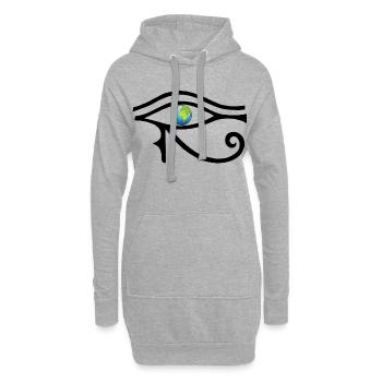 Regard sur le monde (noir) - Sweat-shirt à capuche long Femme - gris chiné - Devant